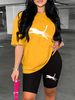 Summer Women's Casual And Fashionable Cheetah Print Loose T-shirt+shorts Two-piece Sportswear Suitable For Daily Wear-80_ecoleips.com