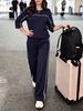 Spot Goods Women's Spring Summer Short Sleeve Two Piece Set Fashion Trendy Casual Outfit_ecoleips.com