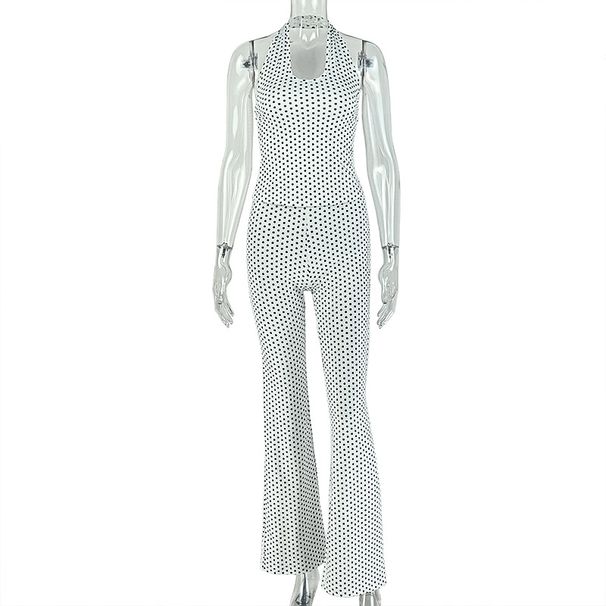 Euro-American Style INS Street Women's Neck-hanging V-neck Casual Pants Two-piece Set, Featuring A Sexy Low-cut Design For A Distinctive Look_ecoleips.com