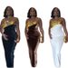 Women's Clothing Fashion Sexy Off-Shoulder High-Waisted Slit Skirt Style Party Performance Model Runway For Formal & Casual For Women_ecoleips.com