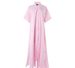 Women's Clothing Pink Striped Print Shirt Dress_ecoleips.com