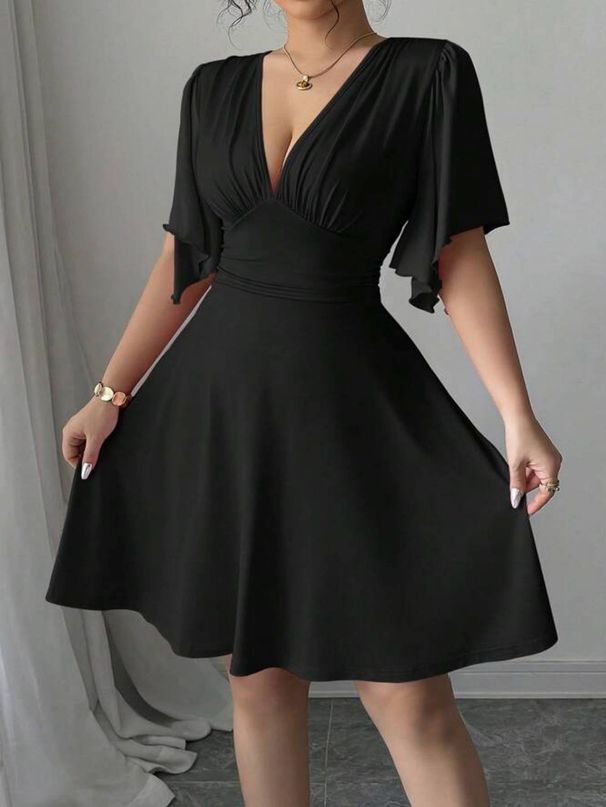 Women's Fashionable Dresses, Women's Summer Oversized V-neck Dresses, Elegant Evening Gowns For Parties, Casual Outings, Dates, Weddings, And Vacations._ecoleips.com