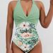 Sexy Lace-Up Backless One-Piece Swimsuit – High Waist, Printed Bikini Style For Beach & Pool_ecoleips.com