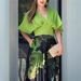 Women's Retro Tie Dye Midi Skirt Set Pleated A-Line Summer Independent Ink Wash New Style_ecoleips.com