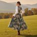 Retro Casual Women's Clothing Casual V Neck Long Sleeve Dress Printed Style For Vacation Outfit_ecoleips.com