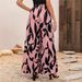 Summer New Chiffon Leaf Print Casual Pants Temperament High Waist Wide Leg Pants Women_ecoleips.com