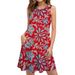 Summer European And American Hawaiian Loose Casual Women's Floral Strap Dress Mid-Length Skirt 3D Digital Print Shirt_ecoleips.com