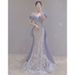 Mermaid Evening Gown off Shoulder Sequined Spring 2026 Ethereal Bride Toasting Party Hostess Dress Women's Wedding Party Wear_ecoleips.com
