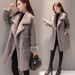 Women's Clothing Plus Velvet Thickened Women's Faux Suede Fleece Lined Long Coat Winter Warm Sherpa Lined Jacket With Button & Rivet Details_ecoleips.com