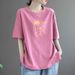 Loose Women's Short-Sleeved T-Shirt Slimming, Comfortable, And Minimalist Design; Available In Large Sizes With A Kore_ecoleips.com