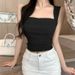 Popular Summer Wide-shoulder, Right-angle Shoulder, Double-layered One-shoulder Camisole With Chest Pads, Versatile And_ecoleips.com