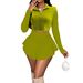 M3086 European And American Cross-Border Women's Solid Color Zipper Short Top Two-Piece Ruffled Pants Half Skirt Set_ecoleips.com