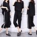 Audday Plus Size Women's Summer New Korean Style Two-Piece Set Loose Casual Wide-Leg Pants Suit For Women_ecoleips.com