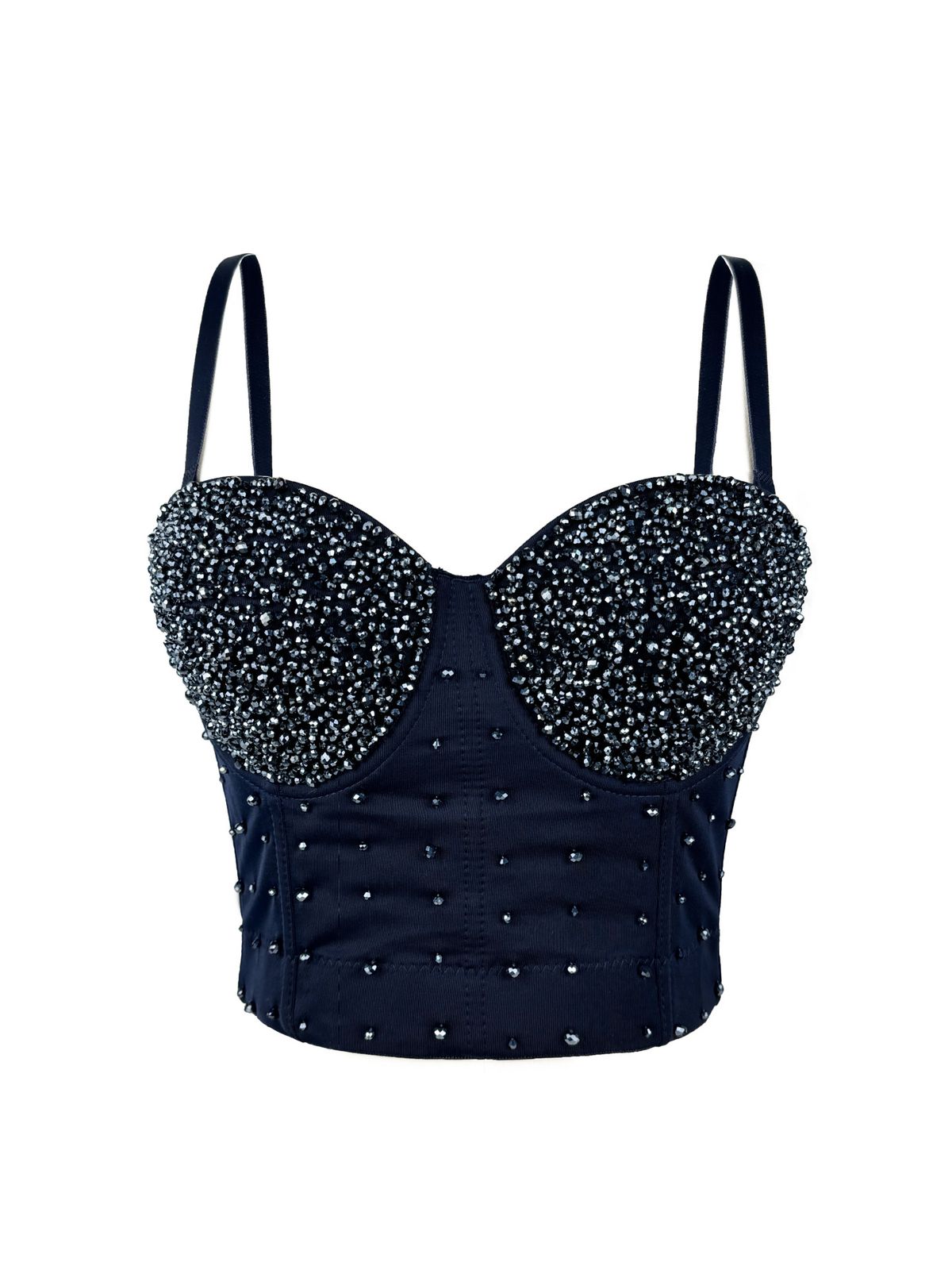 Women's Clothing Shiny Beads Handmade Herringbone Bra High End Outer Wear Small Camisole Herringbone Bra_ecoleips.com