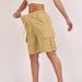 Women's High-Waisted Casual Cargo Shorts Summer Fashion Trend Button Drawstring Design With Pockets Regular Fit Polyester_ecoleips.com