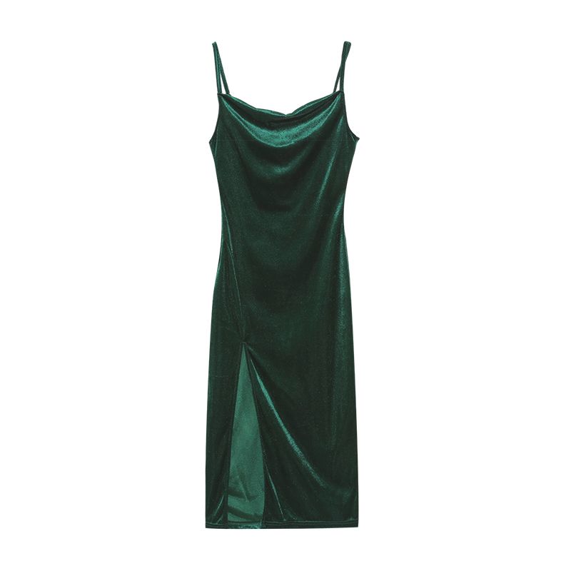 European And American Style Women's New Spring And Summer Fashionable And Sexy Slim Fit Slit Strap Dress For Women_ecoleips.com