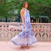 2025 Foreign Trade European And American Style Printed Halter Neck Sleeveless Backless Tie-up Ruffle Long Dress_ecoleips.com