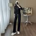 Women's Clothing Fashion Temperament Age Reducing Sports Leisure Suit Cardigan Top Wide Leg Pants Two Piece Suit_ecoleips.com