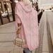 Women's Long Hooded Trench Coat With Cable Knit Texture Oversize Casual Windbreaker In Dark Gray/Black/Dusty Pink/Khaki/Dark Brown (S-XXL)_ecoleips.com