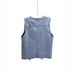 DY Women's Sleeveless Denim Vest Short Loose Style Versatile Jacket Summer Outerwear_ecoleips.com