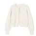 Short Sleeveless Pearl-Trimmed Knit Cardigan – 3D Textured Open-Front Sweater (Black/White, S-XL)_ecoleips.com