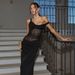 Women's Sexy Off-Shoulder Long Dress Solid Color Spliced See through Mesh European And American Style Spring Summer 2026_ecoleips.com