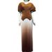 New Pleated Fluorescent Gradient Fashion Suit For Women, Elegant Slim Fit Plus Size Two-Piece Set With High-End Feel_ecoleips.com