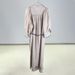 Unique Design Linen Embroidered Puff Sleeve Tie Artistic Retro Shirt-style Long Dress, Loose And Slimming_ecoleips.com