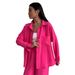 Women's Clothing Solid Color Cardigan Pocket Casual Wide Leg Trousers Suit_ecoleips.com