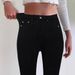 Women’s Clothing Women's High Waist Stretch Jeans Street Style Skinny Jeans Smart Casual Wear Solid Color Metallic_ecoleips.com