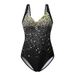 Aria Basics 2022 New Korean Style In-Stock Black European And American Printed Swimwear For Women, Butt-Lifting Swimsuit, Triangle_ecoleips.com