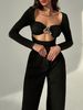 Women's Summer Fashion Long Sleeved Hollow out Crop Top Maxi Dress Travel Vacation Style_ecoleips.com