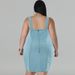 Women's Clothing Plus Size Women's Sleeveless Short Dress Denim Tassel Suspender For Formal & Casual For Women_ecoleips.com