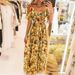 High Waist Dress Square Neck Printed Lotus Leaf Sleeves Bohemian Waist Thin Floral Fairy Dress_ecoleips.com