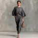 Women's High-Waisted Midi Skirt Suit American Style Autumn New Long Sleeved Round Neck Loose Top For Commuting_ecoleips.com