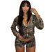Women's Fashion Sexy Hot Girl Cardigan And Shorts Set Long Sleeved Hooded Two Piece European American Style Printed Clothing_ecoleips.com