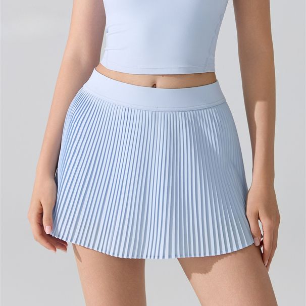 K High-waisted Quick-dry Yoga Skirt With Pleats For Fitness, Running, Badminton, Tennis, Outdoor Activities, And Anti-slip Prevention_ecoleips.com