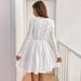Elegant Women's Solid-Color Lace Patchwork Mini Vacation Dress With Scallop-Edge Sun Skirt_ecoleips.com