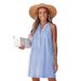 European And American Fashion Cross-border Exclusive Dress, Simple Striped Color-blocking, Loose Waist, Trendy Slimming_ecoleips.com