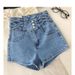 Women's Clothing Denim Shorts Women's Spring And Summer New Loose Slim Single Breasted A Line Wide Leg Hot Pants_ecoleips.com