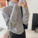Women's High Neck Chunky Knit Sweater - Oversized Casual Turtleneck Pullover, Soft Acrylic Blend, Solid Color Winter Thermal Top (Grey, Black, Beige)_ecoleips.com