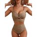 High-Waisted Women's Swimsuit Sexy Two-Piece Bikini European American Style Fashion_ecoleips.com