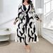 Women's Clothing Plus Size Spring/Summer Short-Sleeved Fashion Dress Waist Cinching Style Printed Design_ecoleips.com