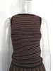 K Color Blocked Colorful Bright Silk Knitted Striped Sleeveless Vest+half Skirt Two-piece Set_ecoleips.com