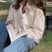 Elegant Korean-Style White Lace Blouse – Flowy Round Neckline With Lantern Sleeves For Women_ecoleips.com