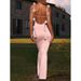 Verve Women's Sexy Evening With Decoration Floral Strap Long Dress_ecoleips.com