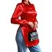 Elegant Satin Blouse With Asymmetrical Hem - Slim Fit Long Sleeve Shirt For Women, Perfect For Office & Casual Wear (Black/White/Purple/Red, S-XXL)_ecoleips.com