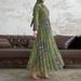 Women's Clothing Muslim New Arrivals Abstract Print Long Fashion Elegant Robe Dress_ecoleips.com