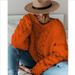 Chunky Knit Sweater – Oversized V-Neck Cable Pullover (S-4XL, 12 Colors, Polyester-Cotton Blend, Fall/Winter Essential)_ecoleips.com
