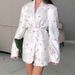 2026 New Spring Women's Clothing European And American Cross-Border Blazer Casual Loose-Fit Tie-Waist Printed_ecoleips.com